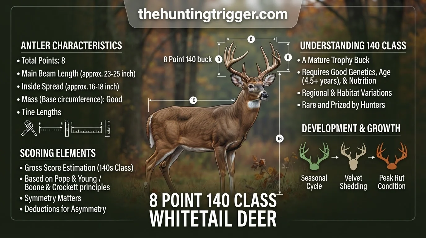 8 point 140 class whitetail deer reference infographic