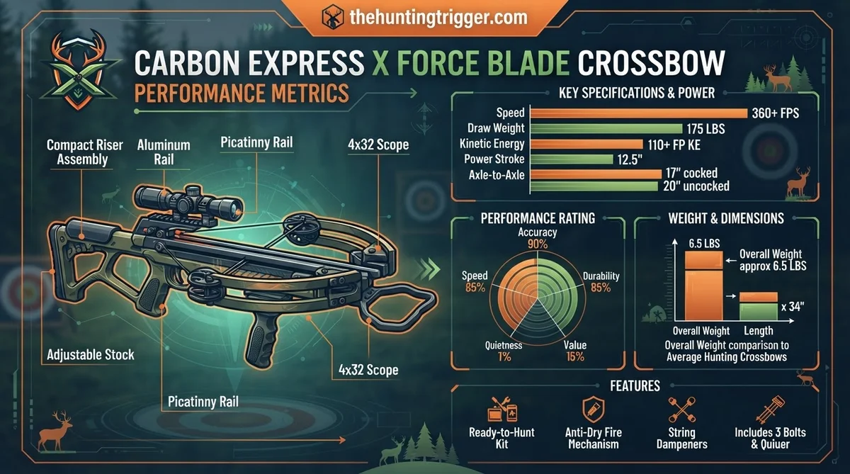 carbon express x force blade crossbow data visualization chart