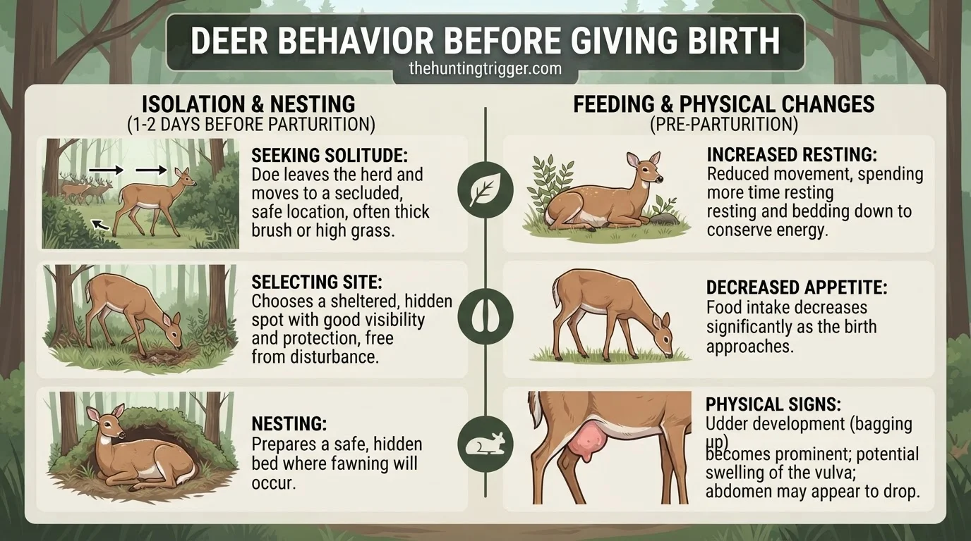 deer behavior before giving birth reference infographic