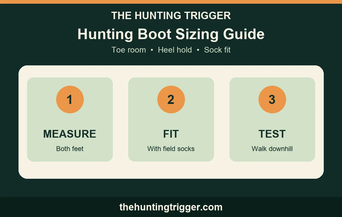 The Hunting Trigger hunting boot sizing guide illustration