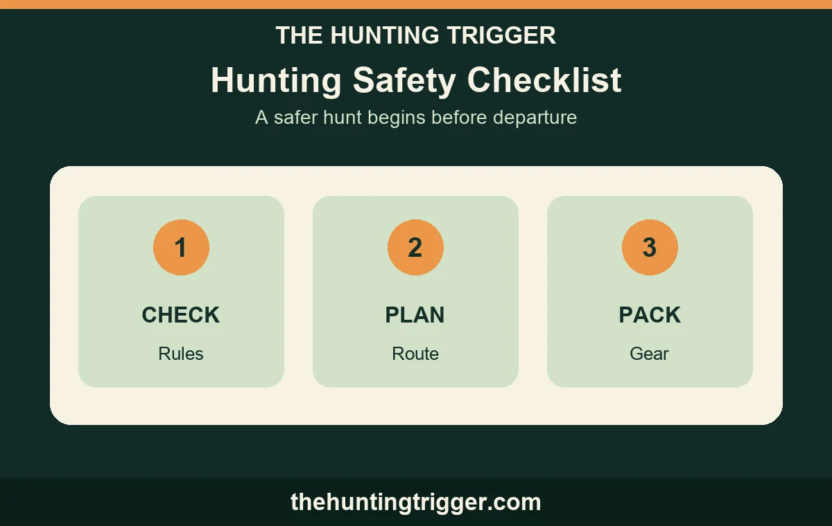 The Hunting Trigger hunting safety checklist illustration