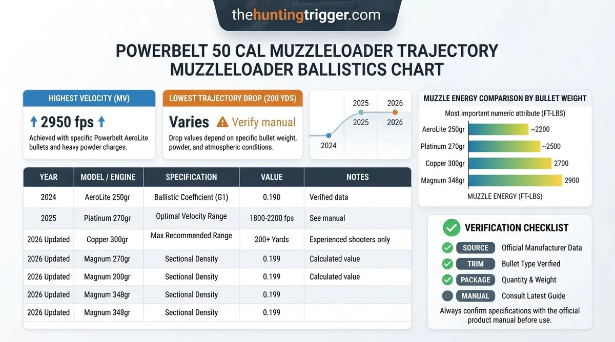 powerbelt 50 cal muzzleloader trajectory muzzleloader ballistics chart